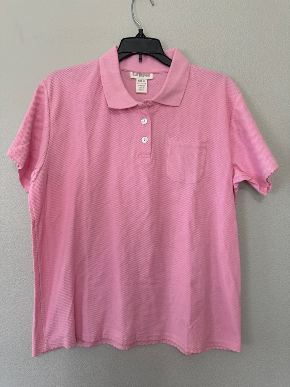 VTG Basic Equipment Pink Polo Shirt XL Women’s Old Stock Cotton‎ Textured